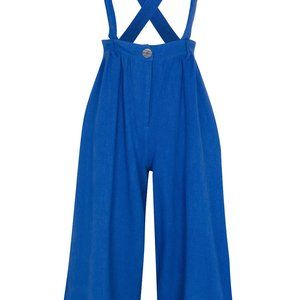 Fashion Brand Company Linen Suspender Pants french blue